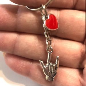 ❤️ NEW ASL “I Love You” Heart Keychain – Sign Language Gift